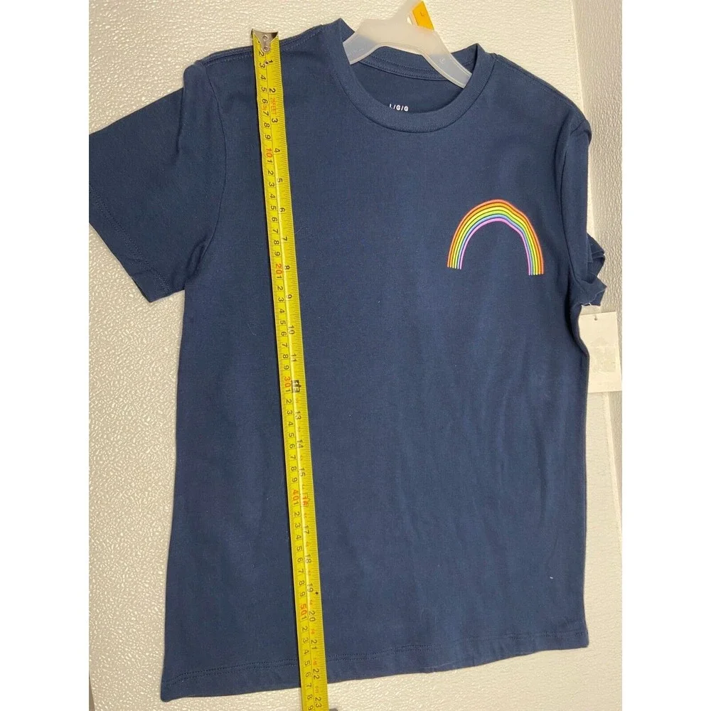 Statement Pride "Love Wins" Youth Navy Blue T-shirt Size L/G - Picture 3 of 4